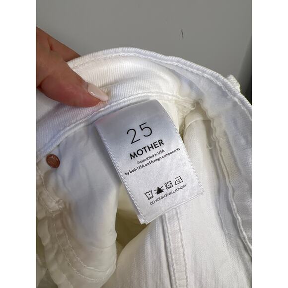 NWT Mother The High Waisted Tunnel Vision Ankle White Denim Jeans Size:25 - Picture 7 of 9